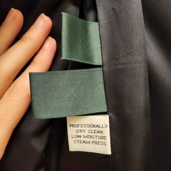 Vtg Ralph Lauren Worsted Wool Royal Crown Crest Navy Double-Breasted Blazer - Picture 14 of 15